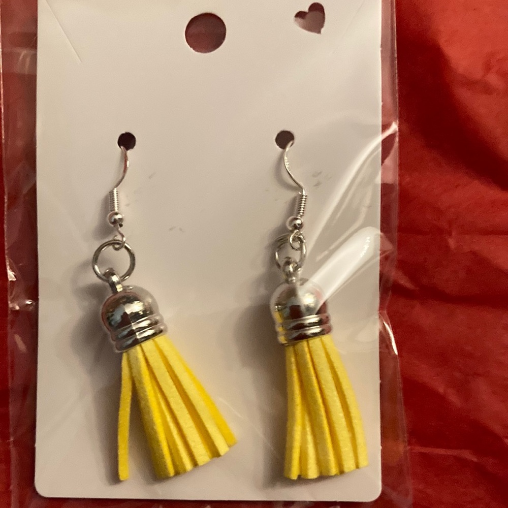 Bright Yellow Tassel Earrings